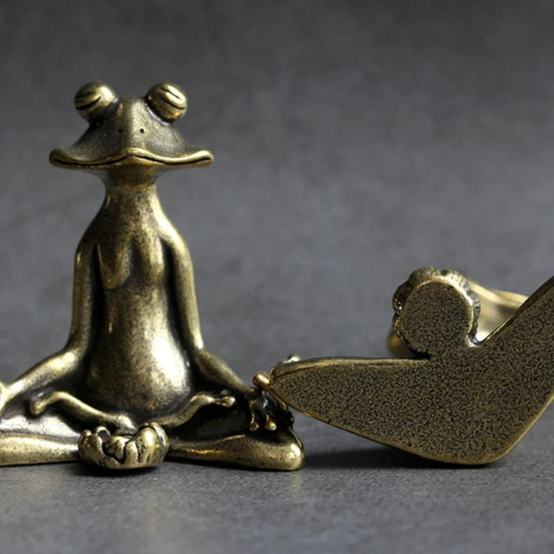Pure Copper Frog Incense Holder - Zen Retro Tea Pet