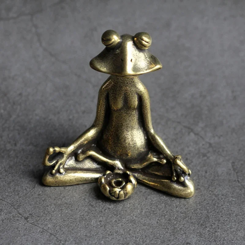 Pure Copper Frog Incense Holder - Zen Retro Tea Pet