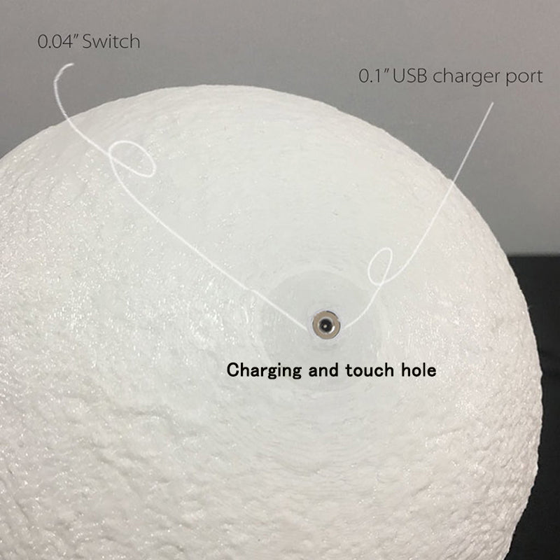 Rechargeable LED Moon Lamp: Color-Changing Night Light