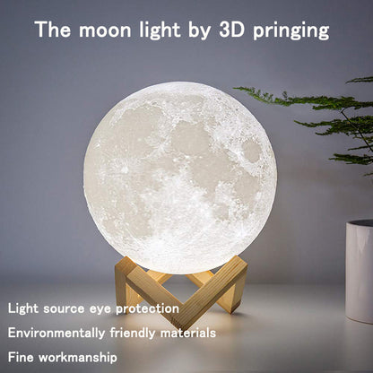 Rechargeable LED Moon Lamp: Color-Changing Night Light