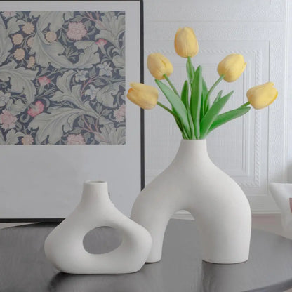Modern Ceramic Vase - Succulent & Flower Display