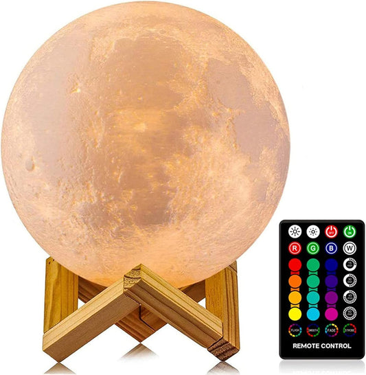 Rechargeable LED Moon Lamp: Color-Changing Night Light